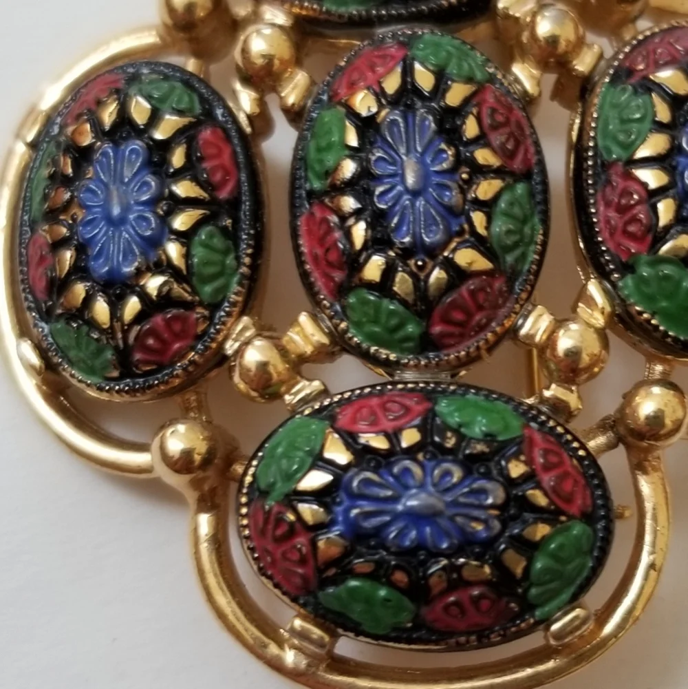 VTG Sarah Coventry floral Goldtone 2